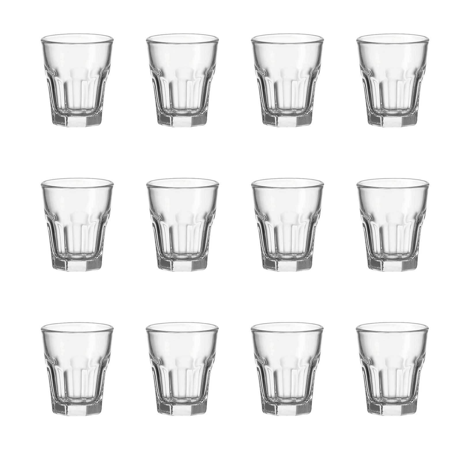 SCHNAPSGLÄSER Rock transparent 50 ml 12er Set - Transparent, Glas (0.05L) - Leonardo Living