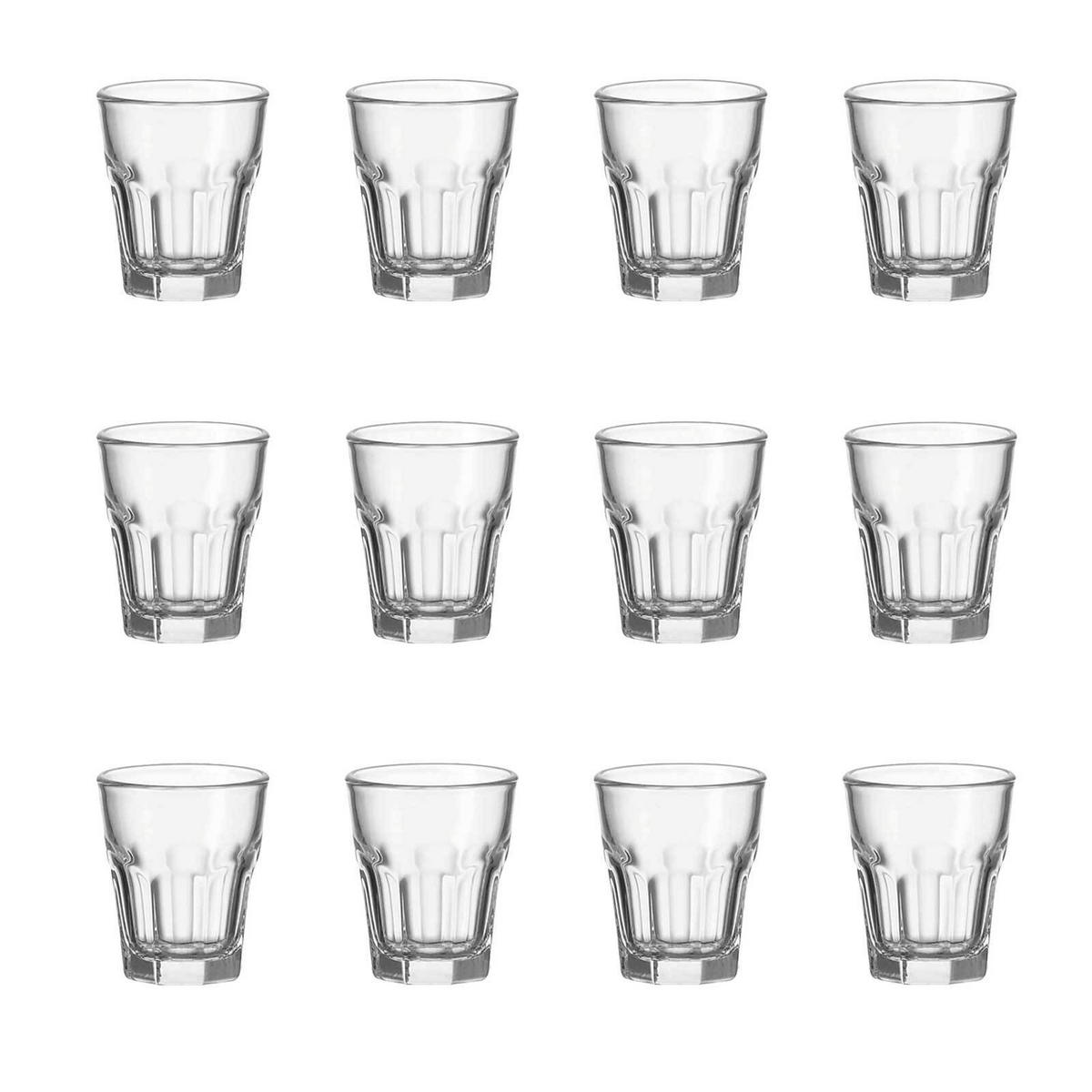 SCHNAPSGLÄSER Rock transparent 50 ml 12er Set - Transparent, Glas (0.05L) - Leonardo Living