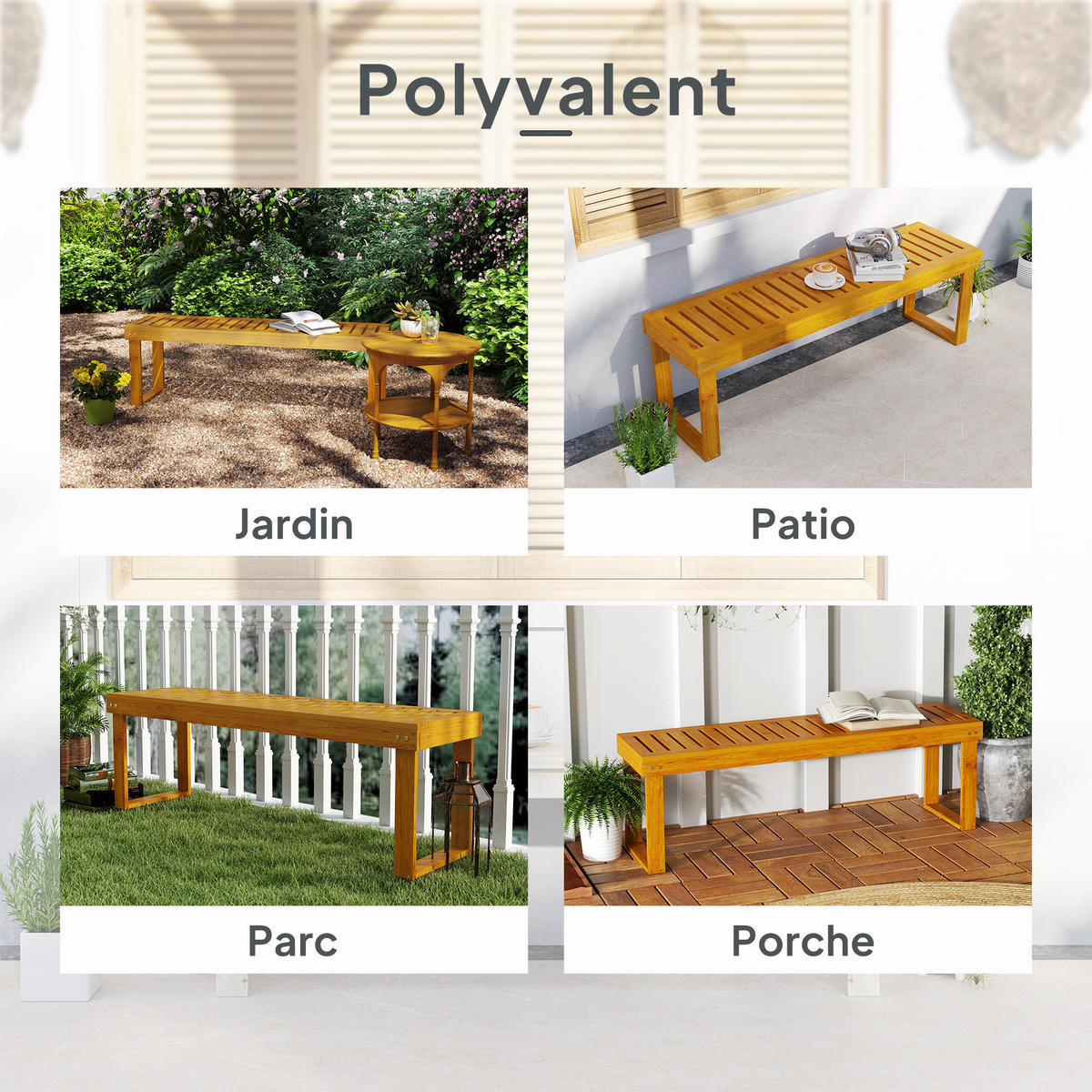 GARTENBANK DE-17776 2 Sitzer mit Lattenrost Natur - Naturfarben, Holz (132/43/34cm) - ComfortXL