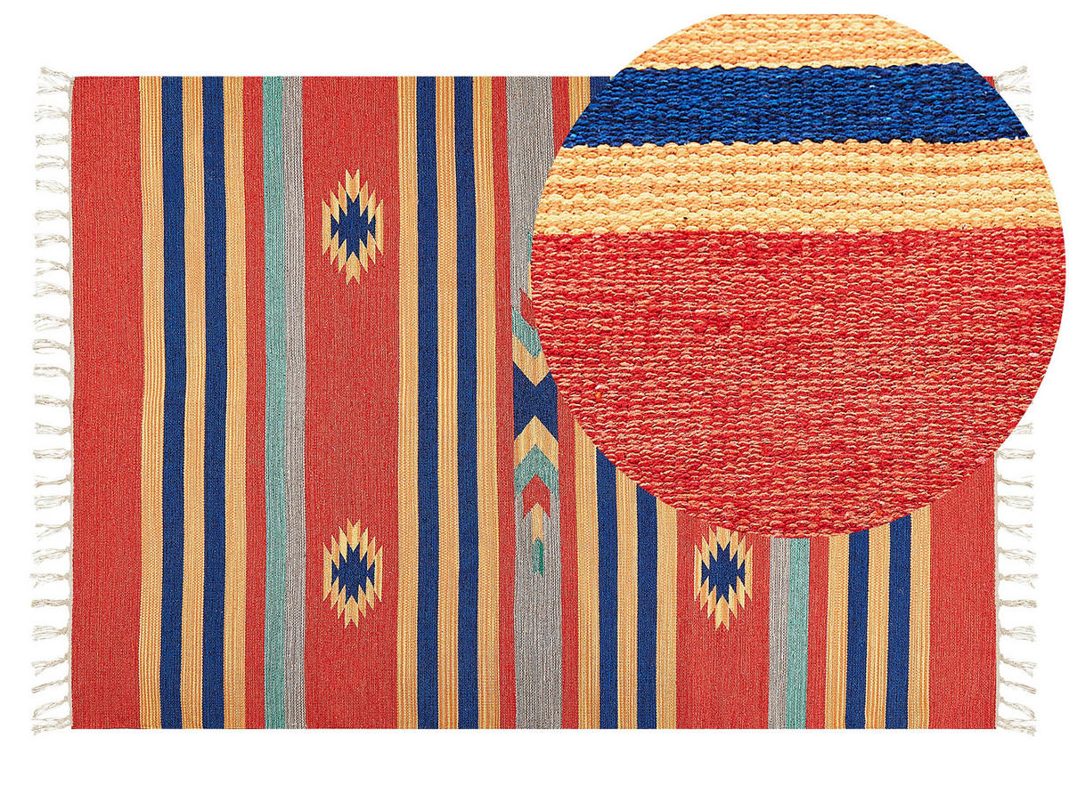 KELIM-TEPPICH Hatis 200/140 cm - Multicolor, Textil (140/200cm) - Beliani