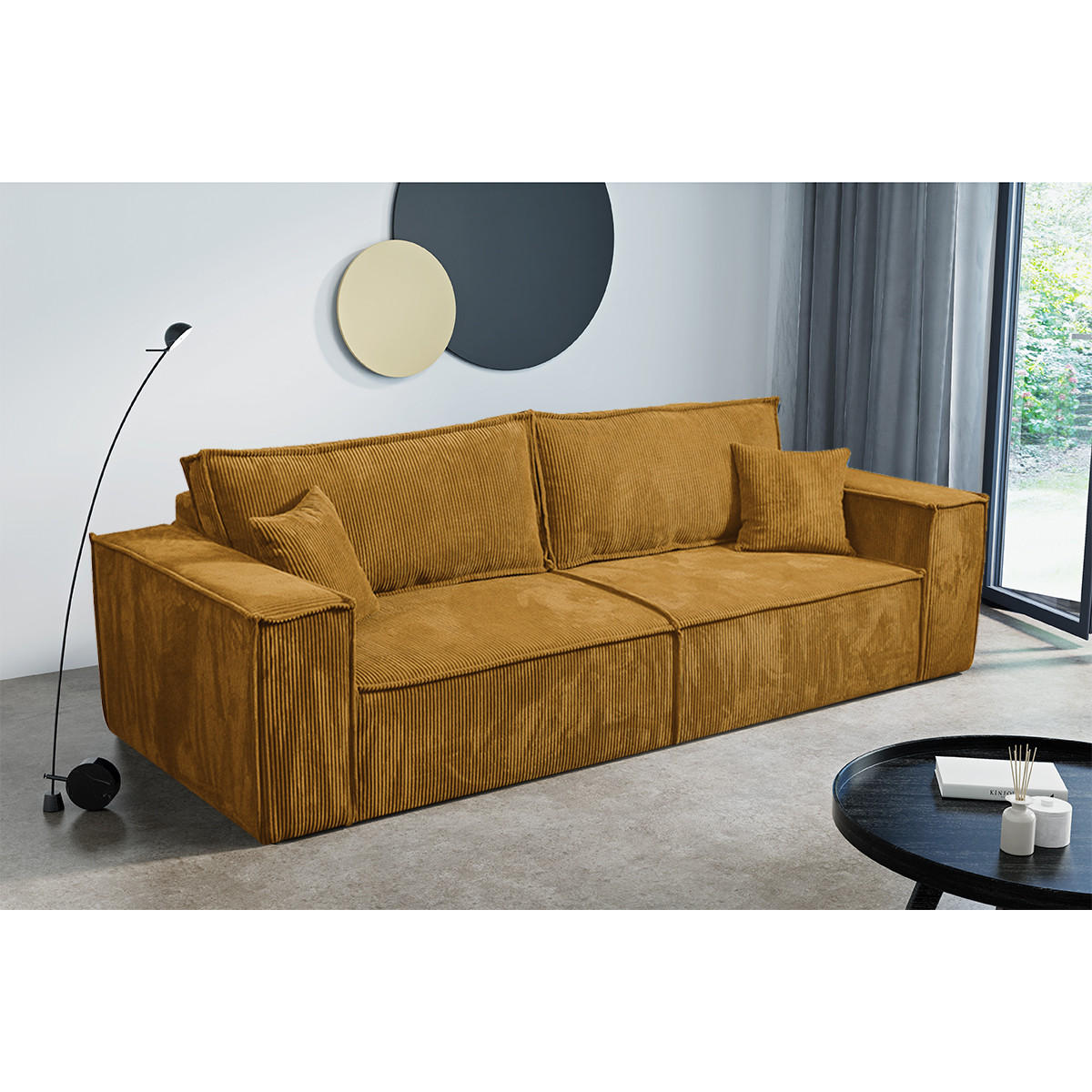 SOFA Isaac 4 Sitzplätze Gelb - Gelb, Holzwerkstoff (255/85/105cm) - Petits-meubles