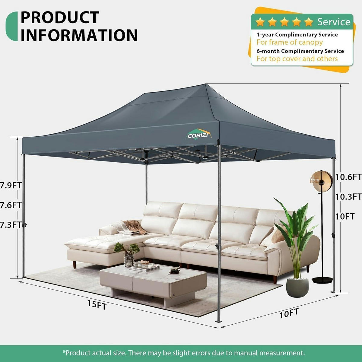 FALTPAVILLON 3x4.5m Grau mit 4 Seitenteilen - Grau, Metall (300/330/450cm)
