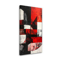 LEINWANDBILD 3D und geometrisch 50x100cm - Rot, Textil (50/100cm) - Feeby