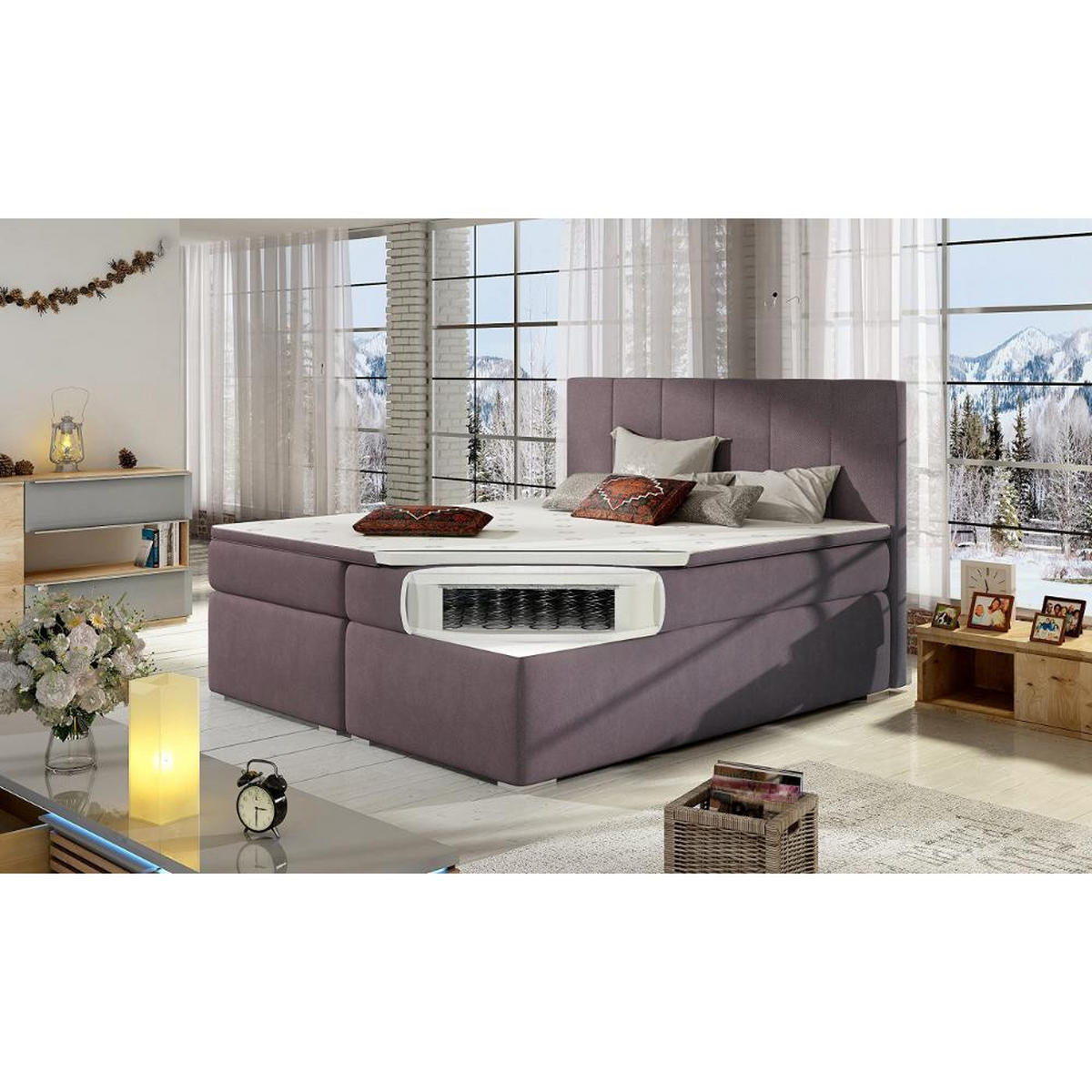 BOXBETT Bolero Bonellfederkern inkl - Silberfarben, Holz/Holzwerkstoff (160/200cm) - Best For Home