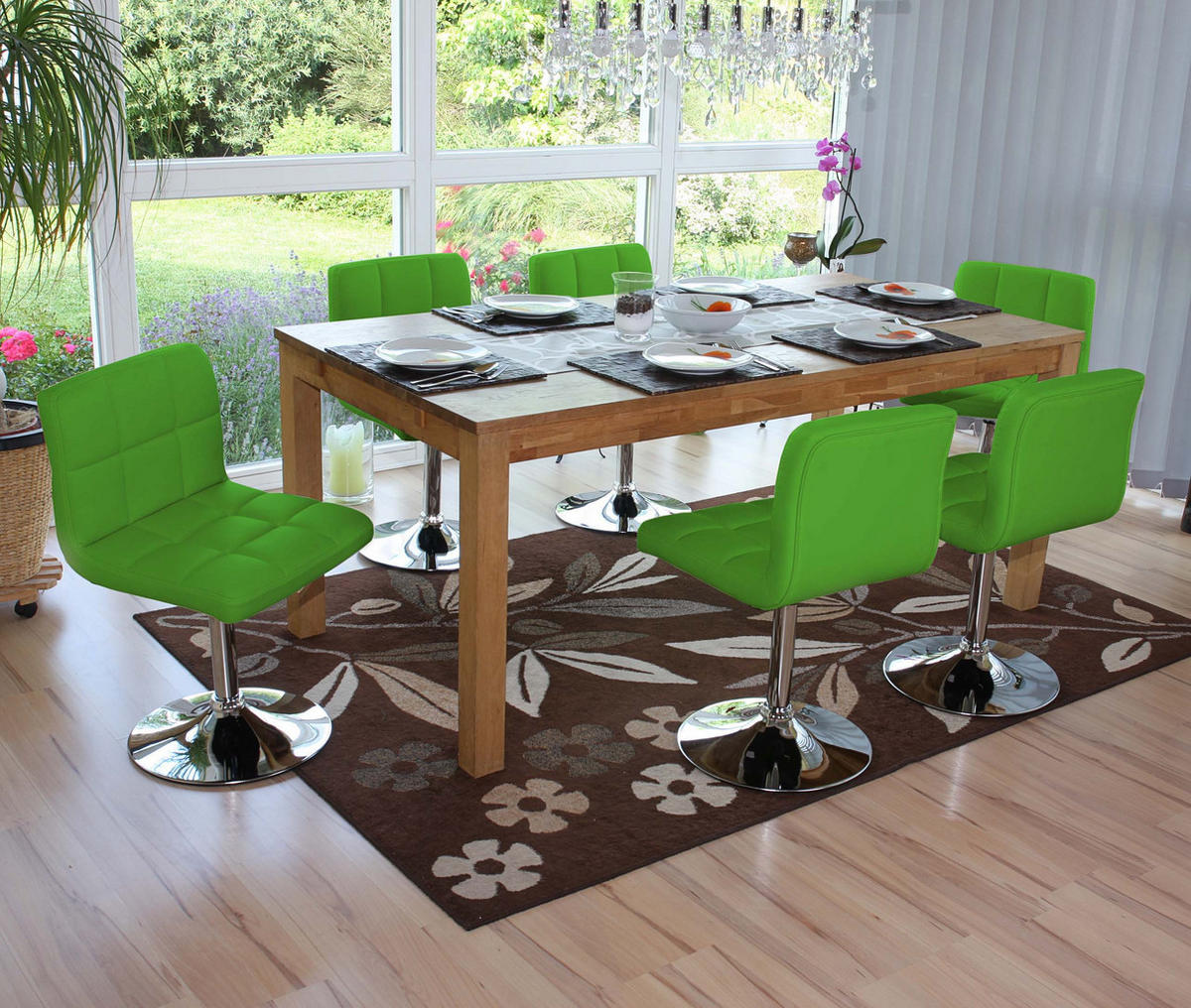 ESSZIMMERSTUHL Grün 6er-Set - Grün, Textil (43/76/44cm) - MCW