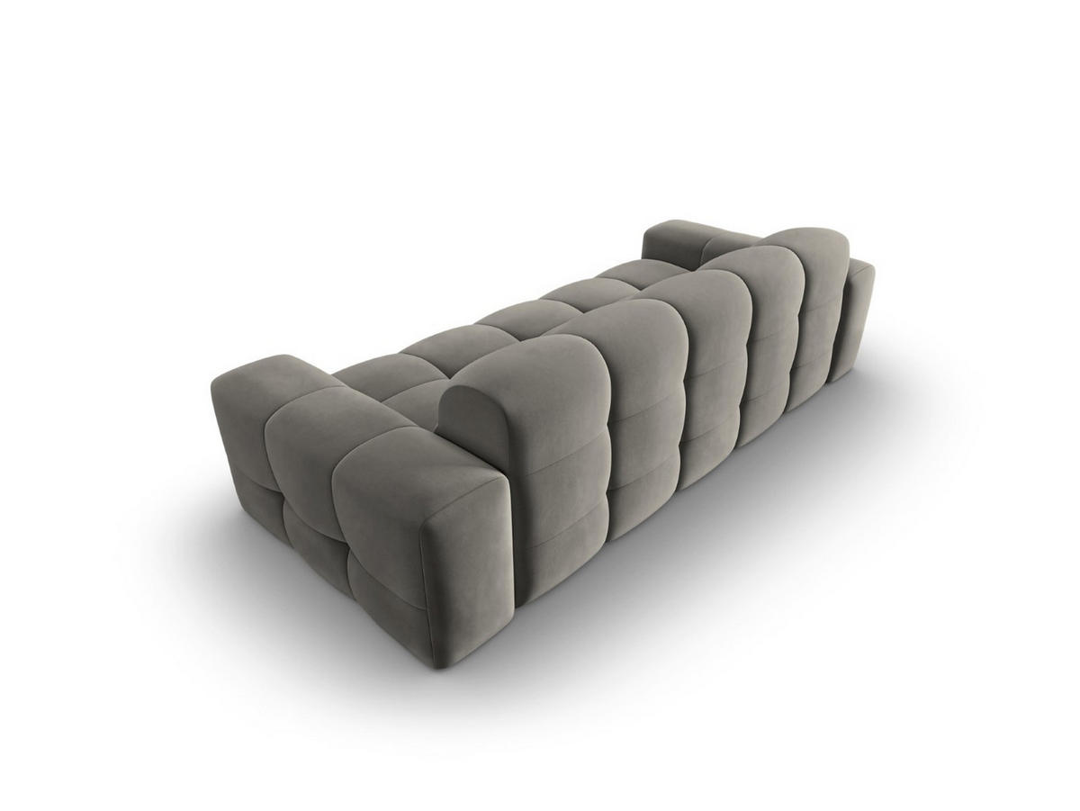 SOFA Kendal aus Samt dunkelgrau 3 Sitzplätze - Dunkelgrau, Textil (103/79/222cm) - Micadoni