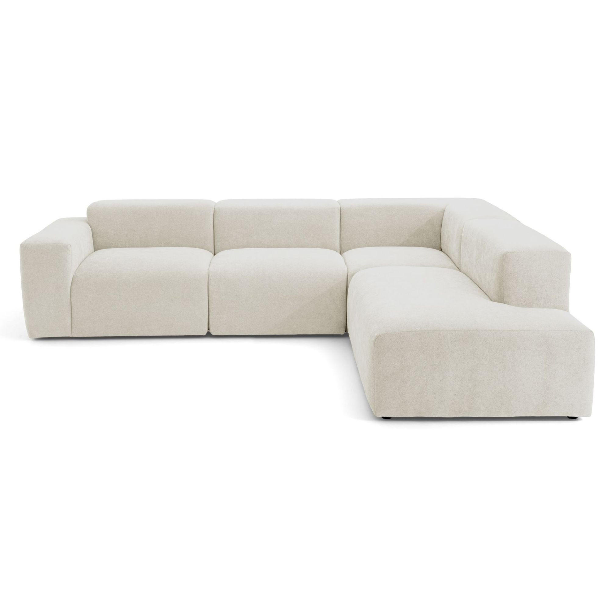 4-SITZER modulares Ecksofa HEAVEN SET 2 Rechts, Breite 300 cm Webstoff Weiß - Schwarz/Weiß, Holz/Kunststoff (245/300cm) - Muffo