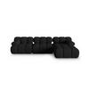 ECKSOFA modular rechts Bellis aus 3D-Stoff schwarz 4 Sitzplätze - Schwarz, Textil (155/282cm) - Micadoni