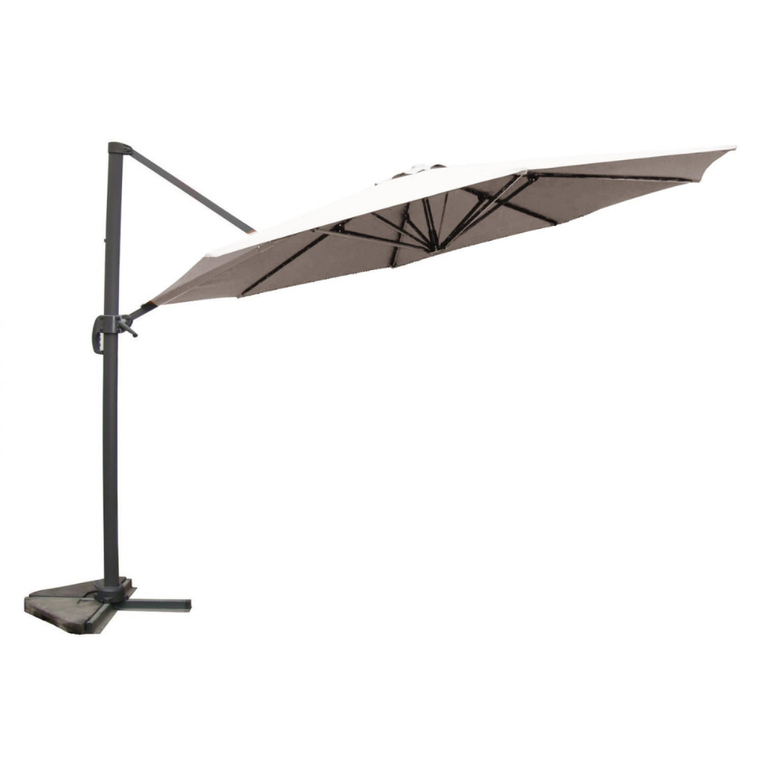 SONNENSCHIRM castillo braun rund 3 5 x 3 5 cm deportiert rotierbar um 360 - Braun, Metall (350/350cm) - Concept Usine