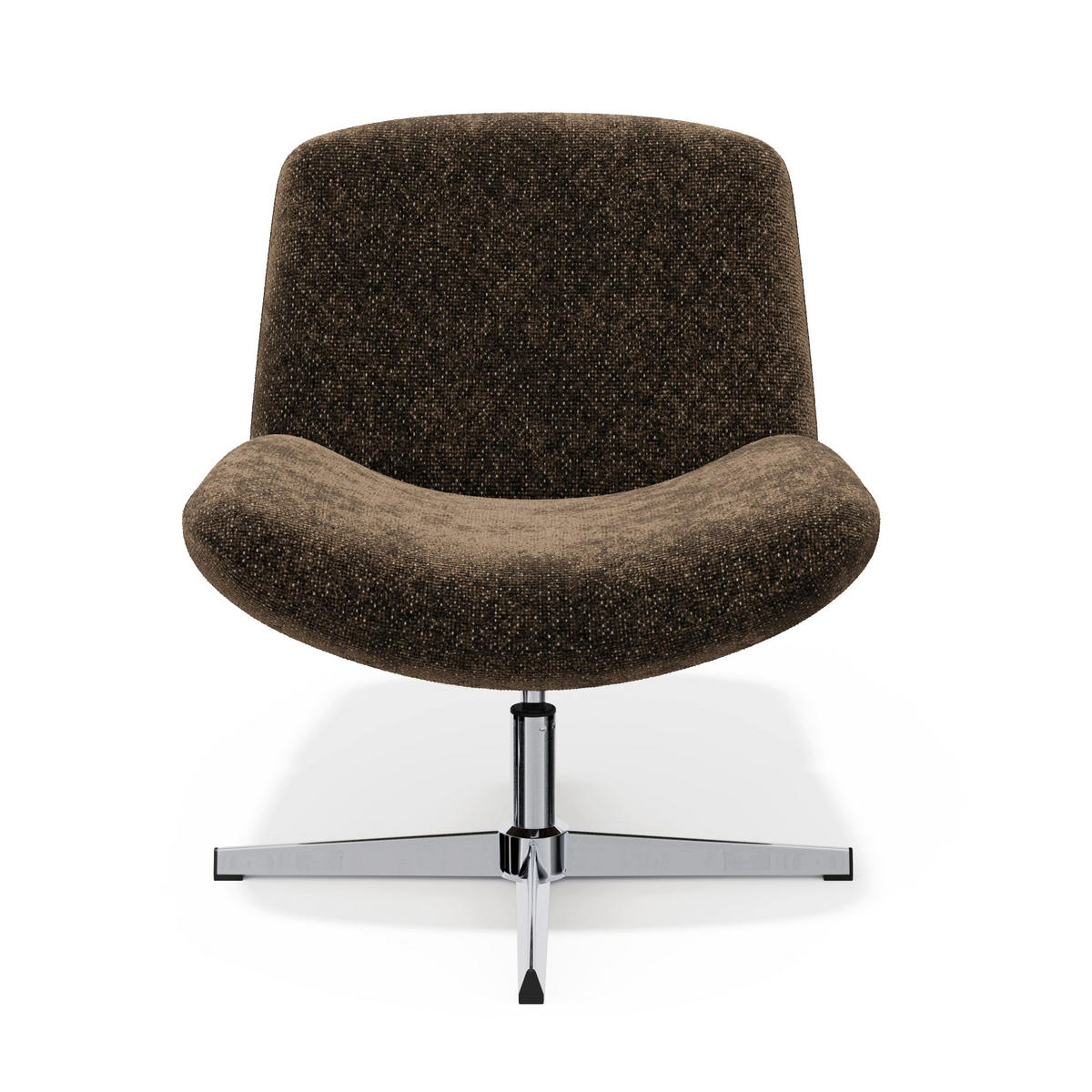 DREHSESSEL ABY Strukturierter Samt Espressobraun 66cm - Dunkelbraun/Braun, Textil (66/81/74cm) - Premium Interiors