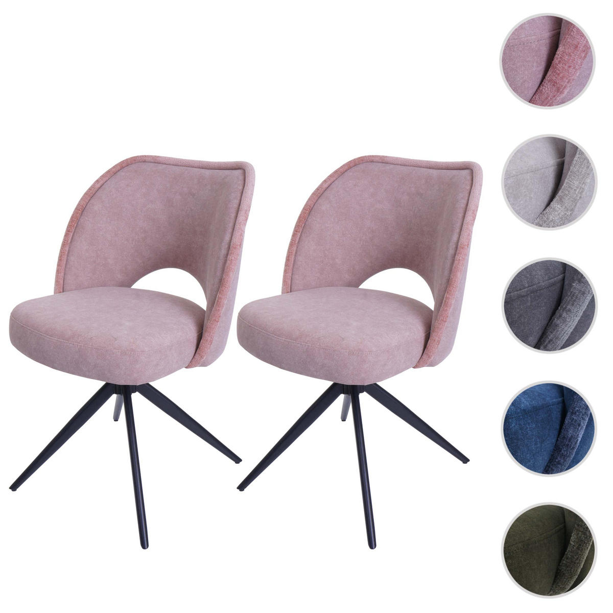 ESSZIMMERSTUHL Altrosa 2er-Set - Altrosa, Textil (54/84/60cm) - MCW