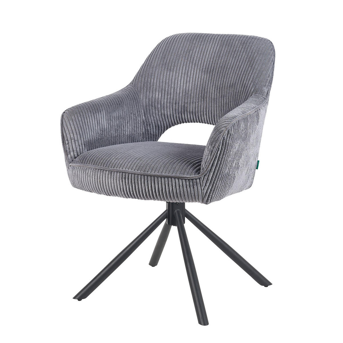 DREHSTUHL Mika-Ben - Schwarz/Grau, Textil/Metall (60/87/65cm) - DUBI Möbel