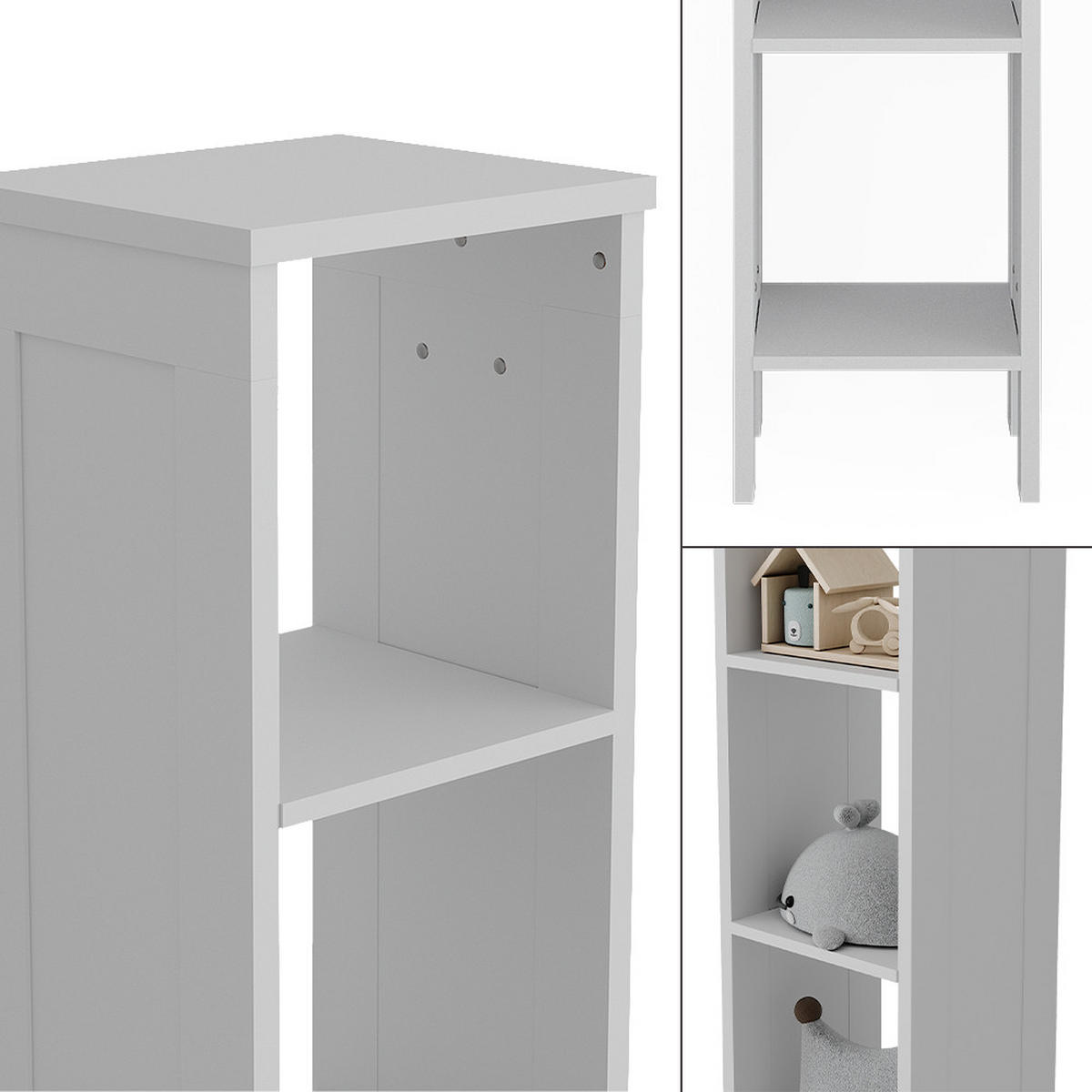 KINDERREGAL Ajaton Weiß 35.2 x 159.5 cm - Weiß, Holzwerkstoff (35.2/159.5/30.6cm) - VitaliSpa