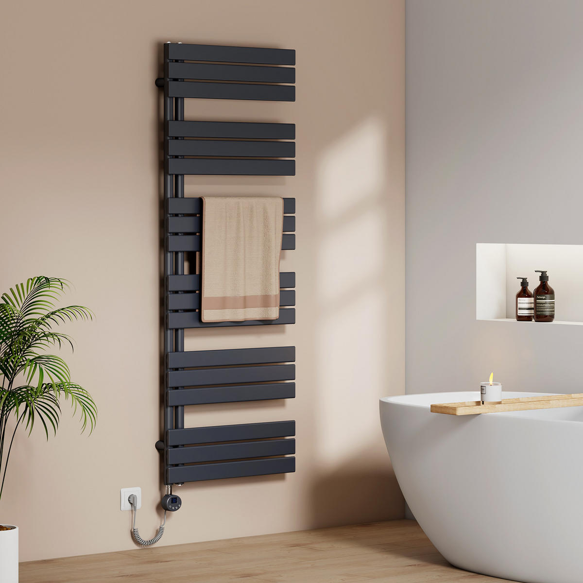 HEIZKÖRPER Elektrisch WLAN Thermostat Anthrazit - Anthrazit, Metall (60/159.9/5.9cm) - EMKE