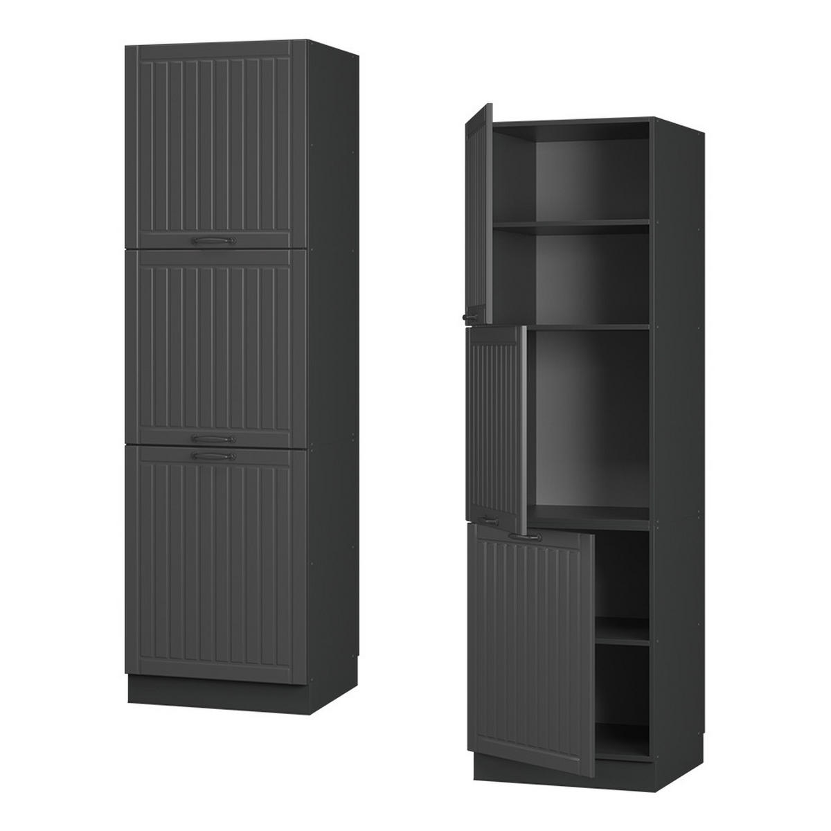 SKŘÍŇKA NA VESTAVĚNOU TROUBU Fame-Line Tmavě šedá - tmavě šedá/antracitová, kompozitní dřevo (60/206.8/58cm) - Vicco