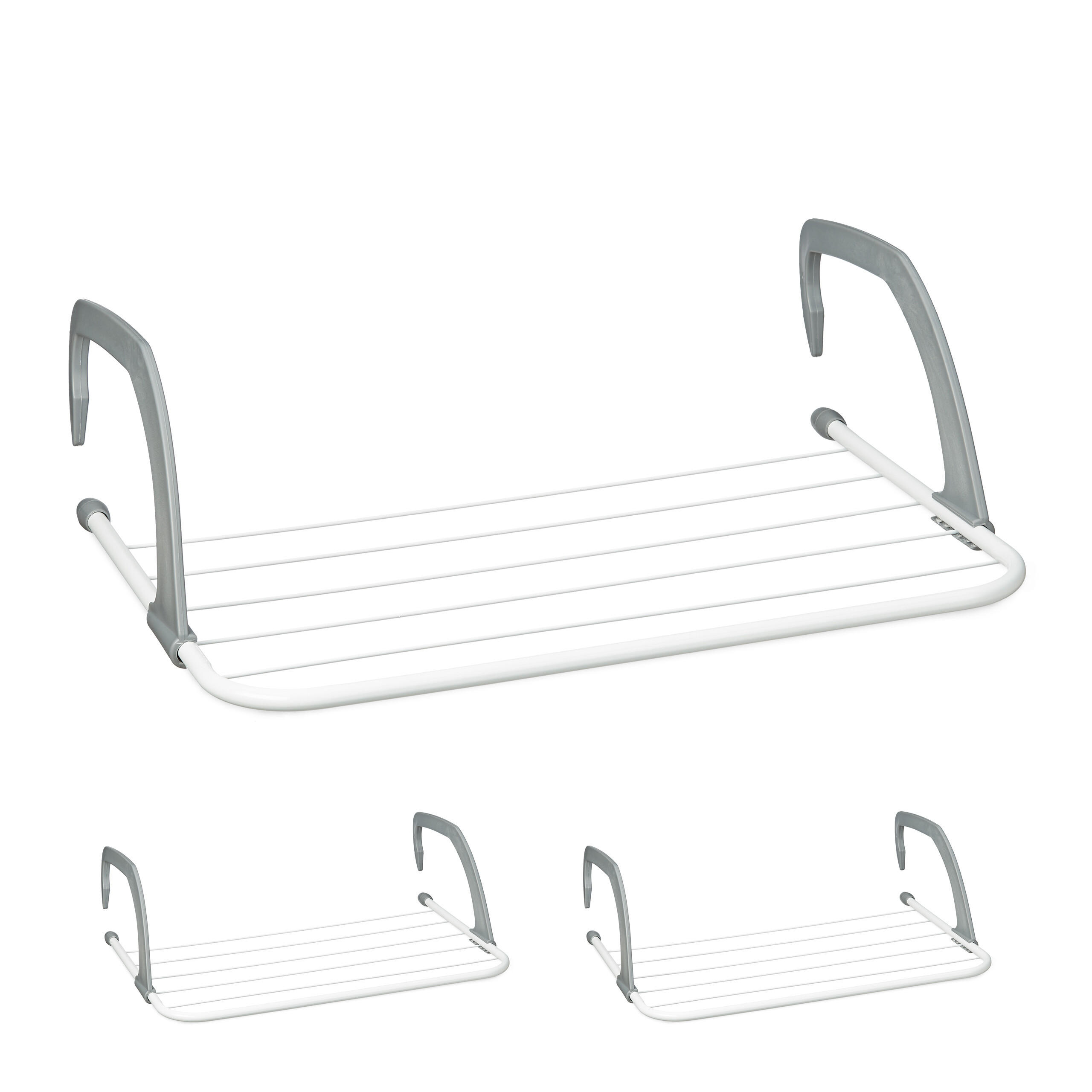 TORKSTÄLL Vit Grå 3-pack hopfällbar för element 16/51/53 cm
