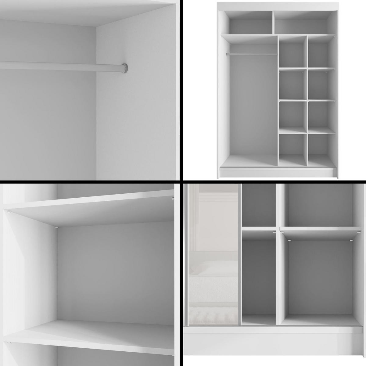 KLEIDERSCHRANK VESLI - 150 cm - Weiß - Weiß, Holzwerkstoff (150/215/61cm) - ALTDECOR