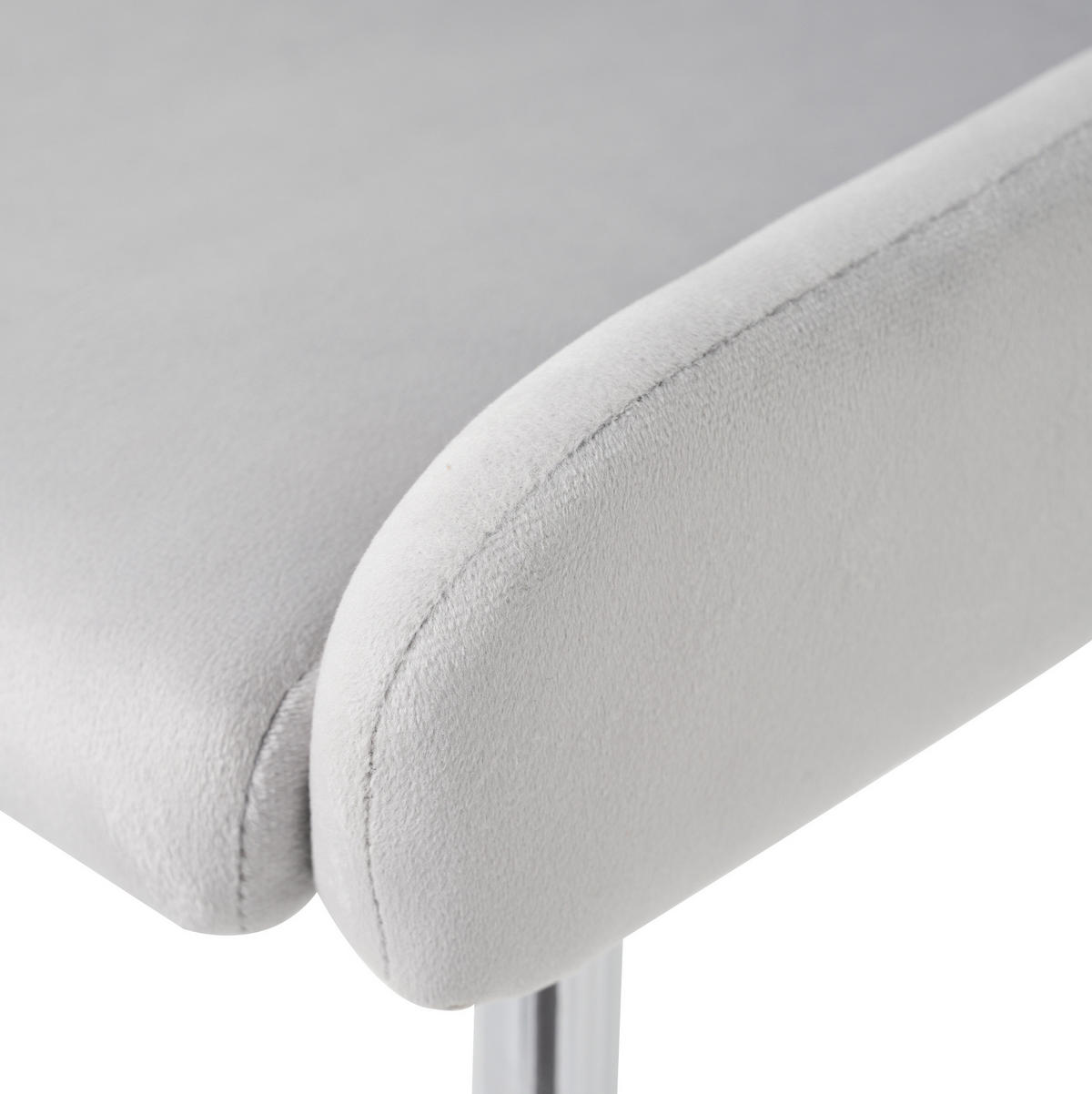 ESSZIMMERSTUHL 2er-Set Samt Grey mit Metallbeinen - Grau, Metall (47/85/58cm) - Meubliv