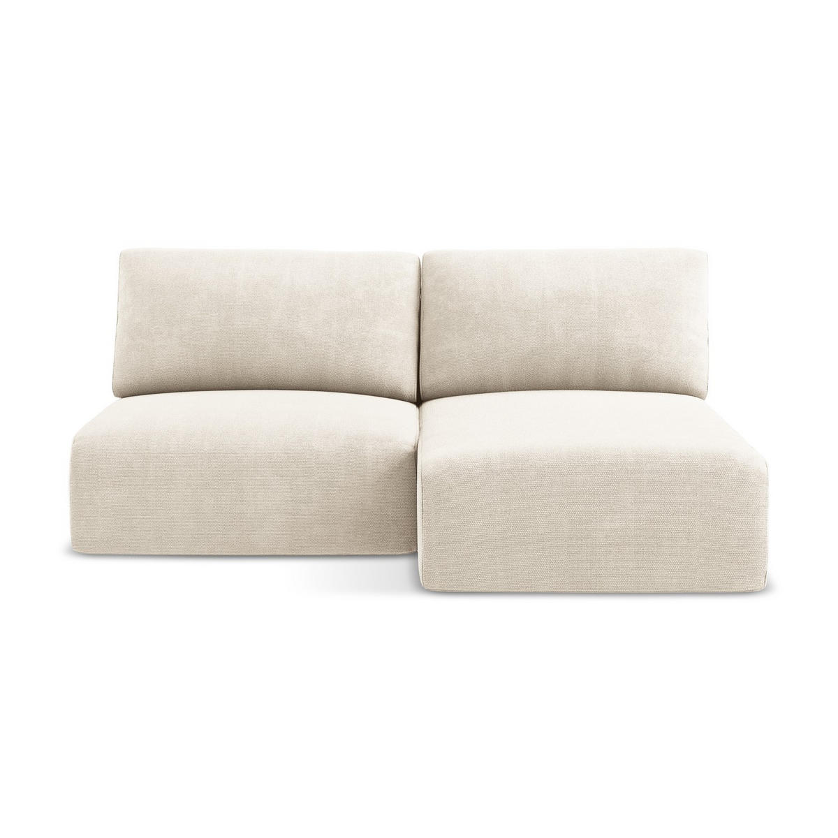 ECKSOFA mit Schlaffunktion rechts Chenille Stoff Beige - Beige/Creme, Kunststoff/Textil (210/149cm) - LaMiaSofa