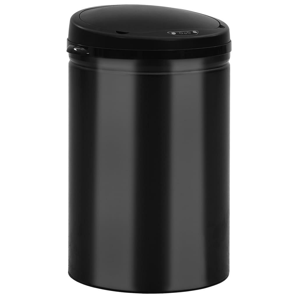 MÜLLEIMER mit Sensor 30L Schwarz Abfalleimer Automatik - Schwarz, Metall (30.5/51.5/30.5cm) - DELUKE