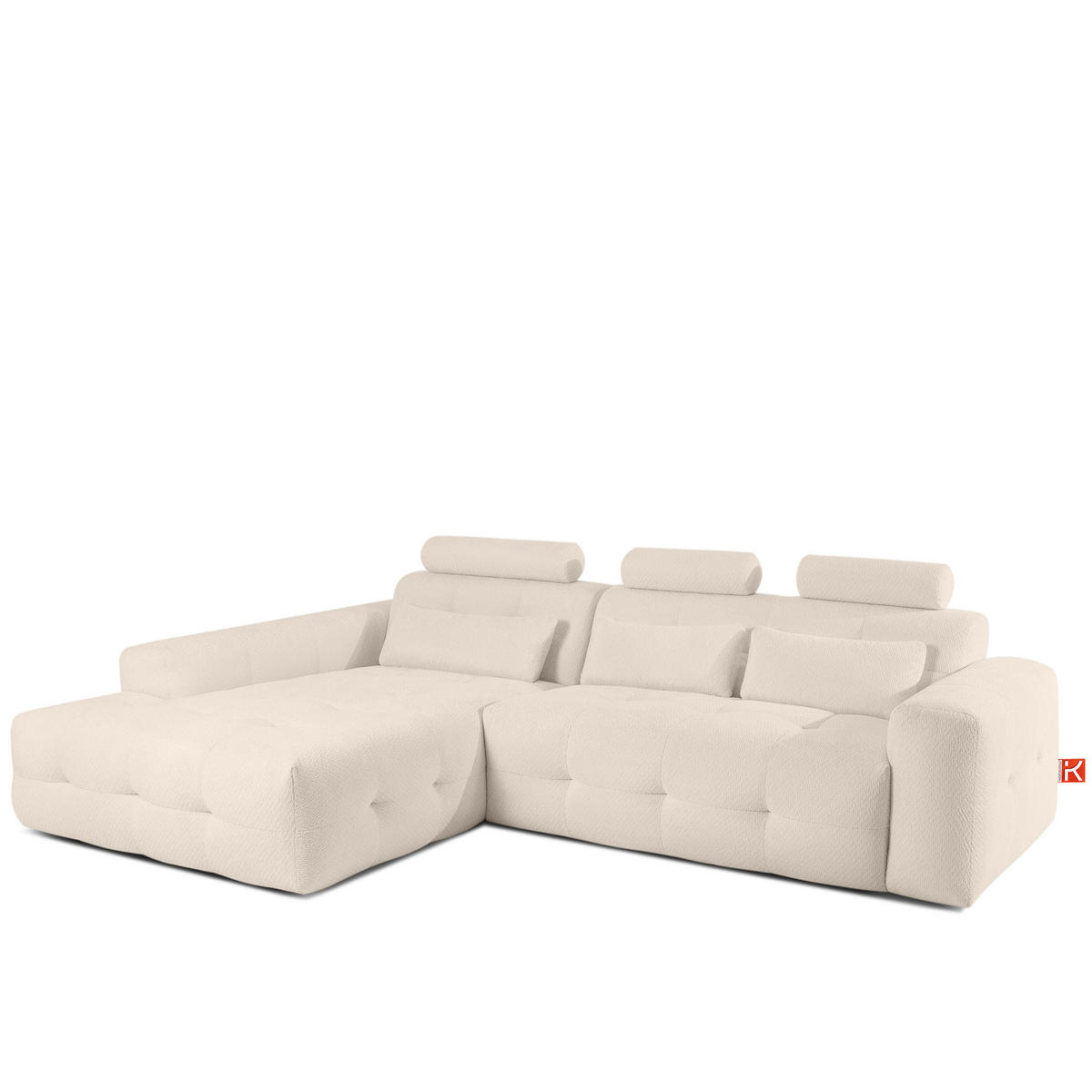 ECKSOFA LINKS ALIGRA, Hellbeige - Beige, Holz/Holzwerkstoff (290/191cm) - KONSIMO®