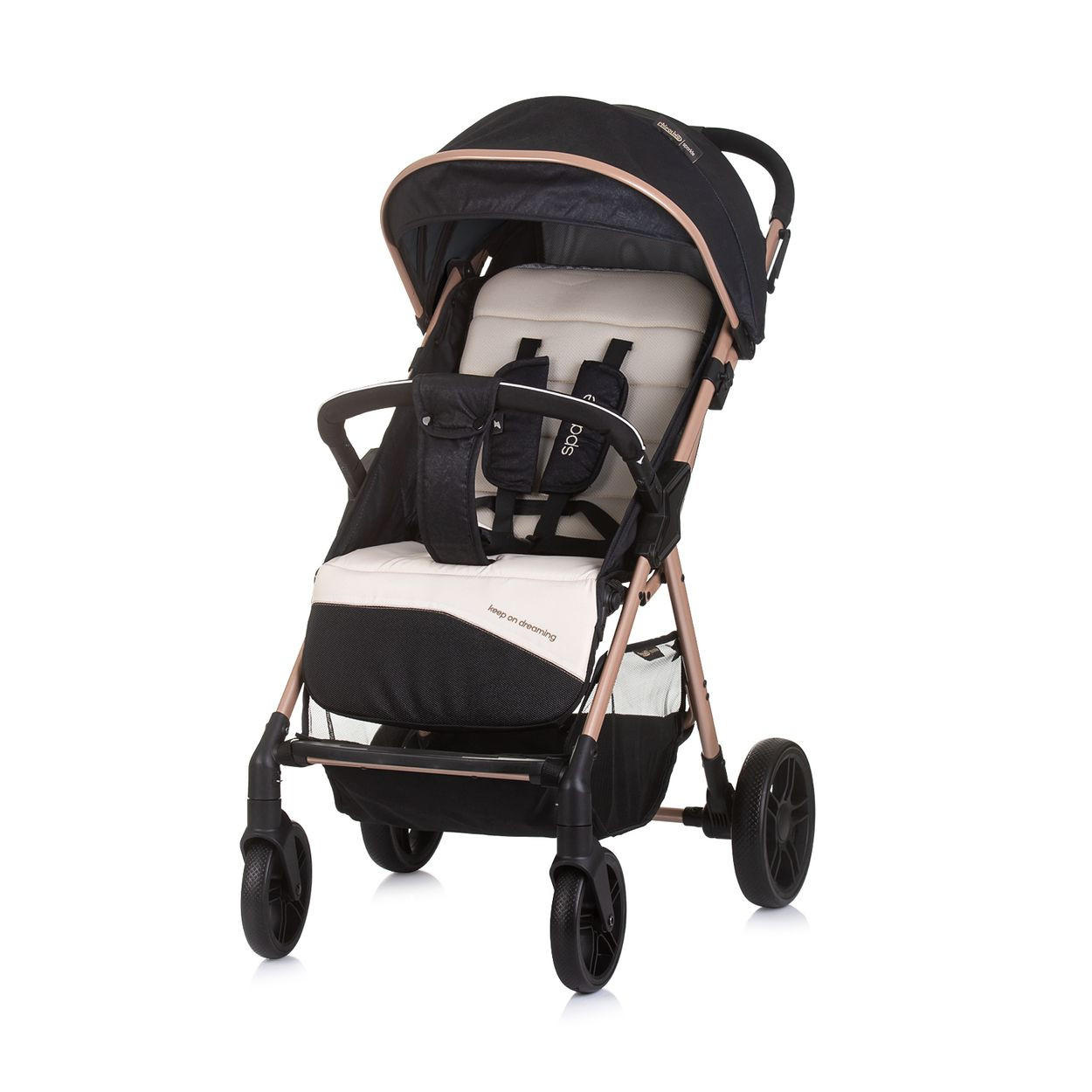 BUGGY Sparkle schwarz faltbar, Gurt am Griff, verstellbar - Schwarz, Metall (84/55/97cm) - Chipolino