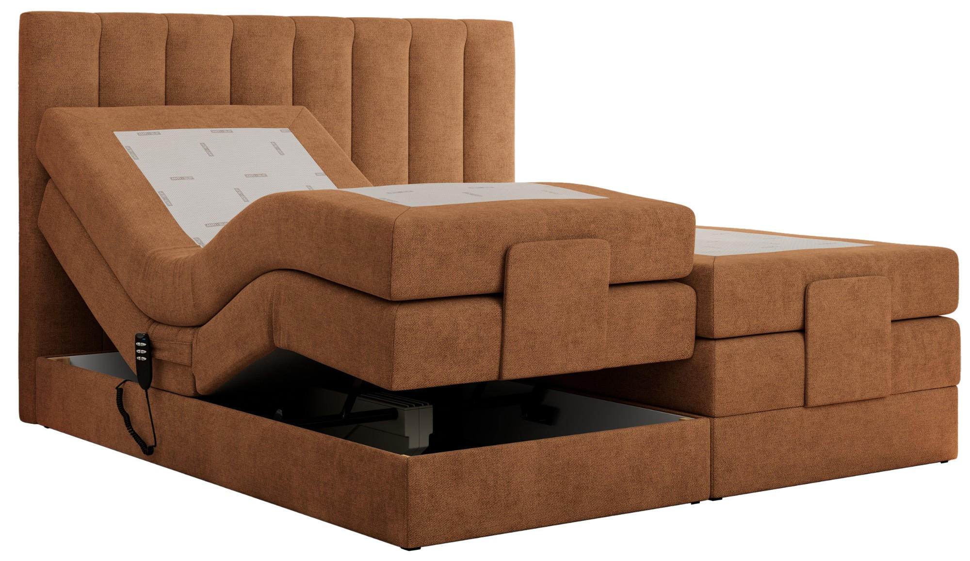 BOXBETT COMFORTO 140/200 - Orange Struktur - H3 - Orange, Holz/Textil (140/200cm) - MKS