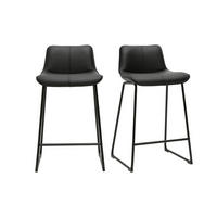 BARHOCKER Schwarz Metall H65 cm 2er-Set BOOST - Schwarz, Kunststoff (45/82.5/49.5cm) - Miliboo