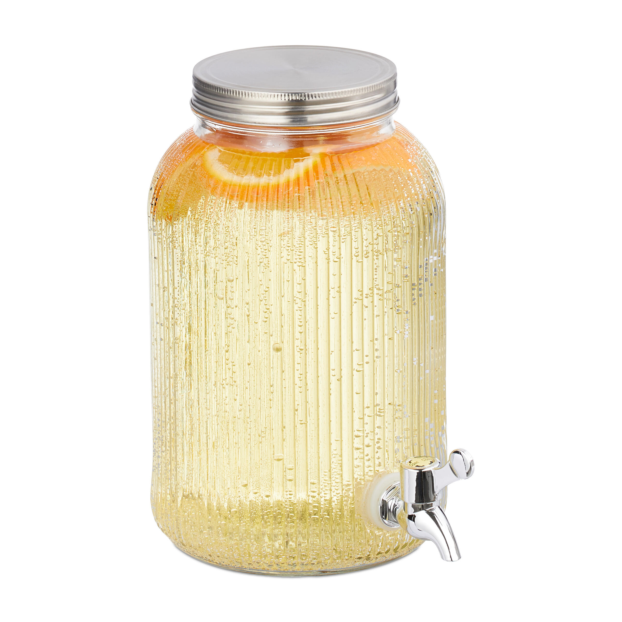 GETRÄNKESPENDER - Transparent, Glas/Kunststoff (4L) - Relaxdays