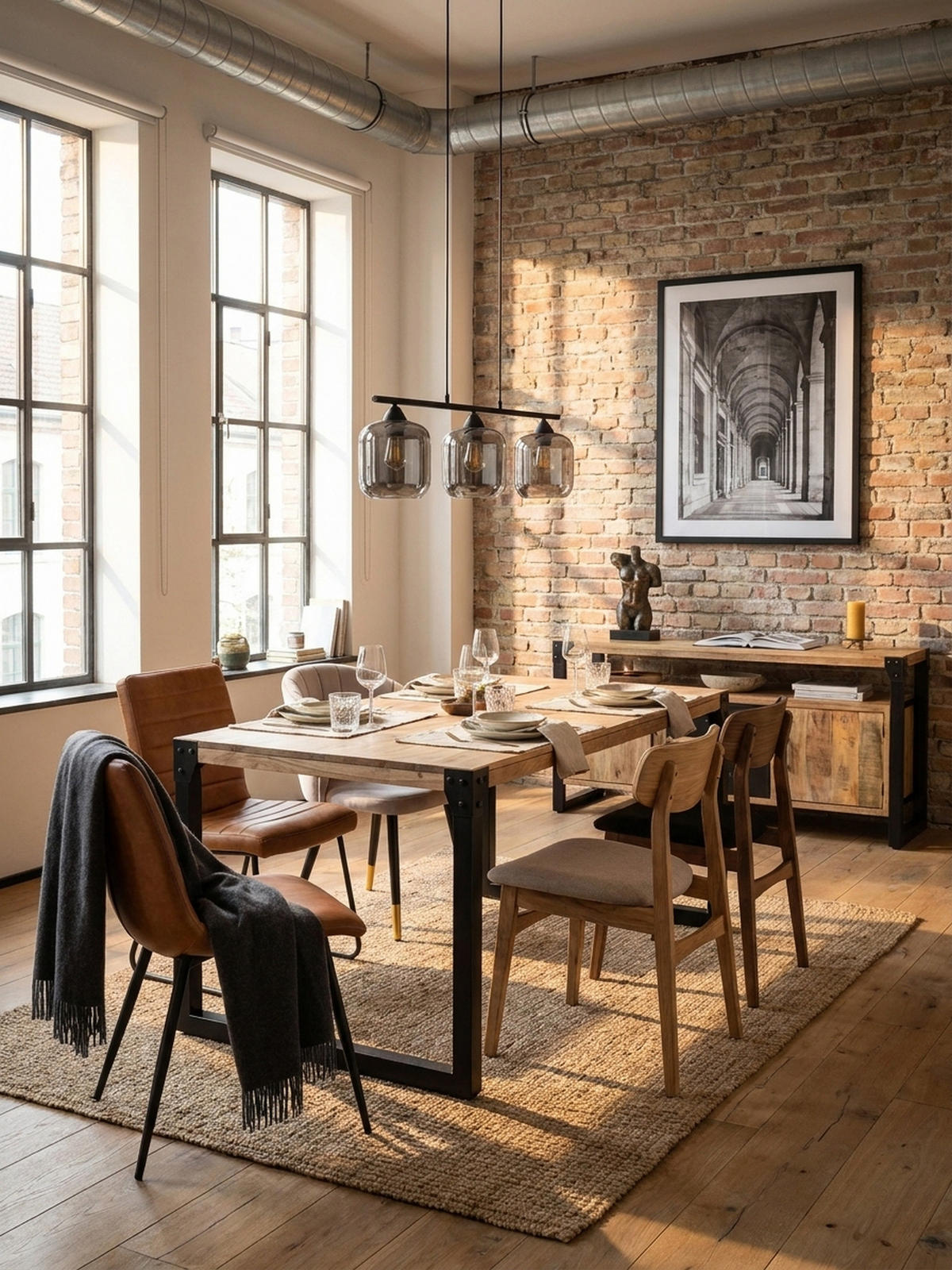 ESSTISCH Massivholz Metall Rechteckig Industrial, Akazie 180x90x76 cm - Schwarz/Akaziefarben, Holz/Metall (90/180/76cm) - KADIMA DESIGN