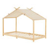 HAUSBETT Brome - Naturfarben, Holz/Textil (90/200cm) - [en.casa]