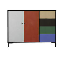 KOMMODE mit 2 Türen und 4 Schubladen aus MDF mit Walddruck WILMA - Multicolor, Holzwerkstoff (45/84/113cm) - RNT By Really Nice Things