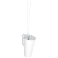 WC-BÜRSTENGARNITUR Wandmontage, ergonomischer Griff, Nylon weiß - Weiß, Metall (14/14/53.5cm) - Delabie
