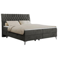 BOXBETT MILEN 180/200 Dunkelgrau Velvet - H3 - Dunkelgrau, Holz/Textil (180/200cm) - MKS