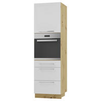 BACKOFEN-HOCHSCHRANK Kvantum D14/RU/3A Weiß Matt / Eiche Artisan Matt 60 / 59 / 207cm - Eiche Artisan/Weiß, Holz/Holzwerkstoff (60/207/59cm) - Feldmann-Wohnen