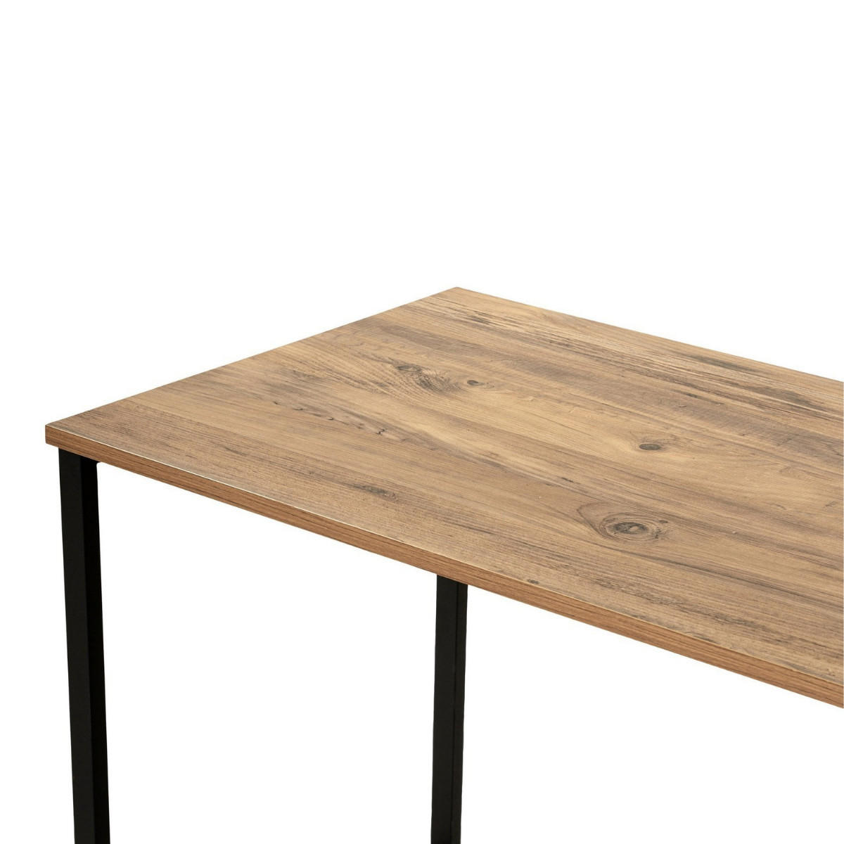 DOPPELSCHREIBTISCH mit Stauraum - Holzfarben & Schwarz - DERVILO - Naturfarben, Holz (240/60/74cm) - Vente-Unique