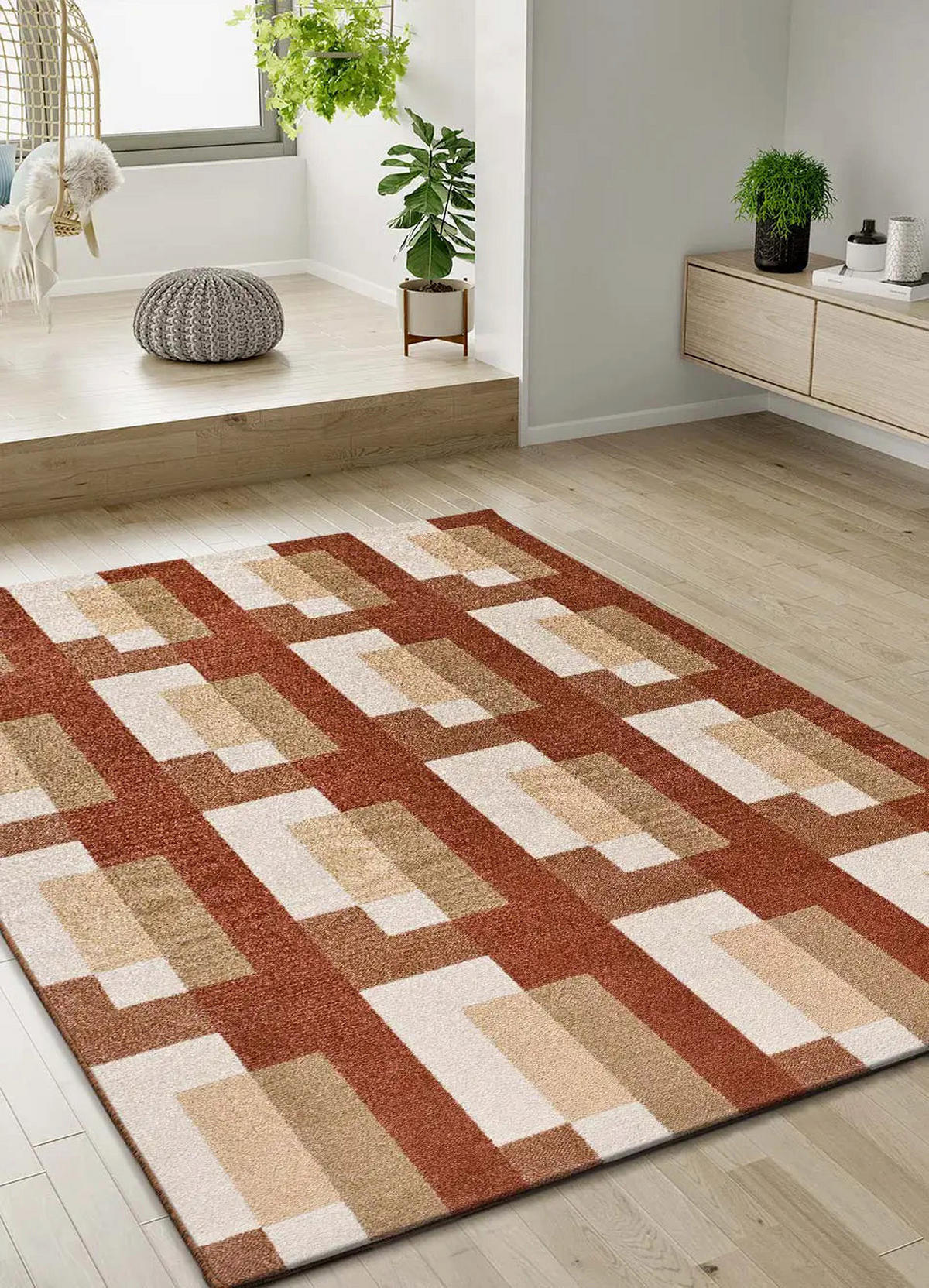 KURZFLORTEPPICH Kupfer / Beige Astra 133/190 cm - Beige/Kupferfarben, Naturmaterialien/Textil (133/190cm) - Atticgo