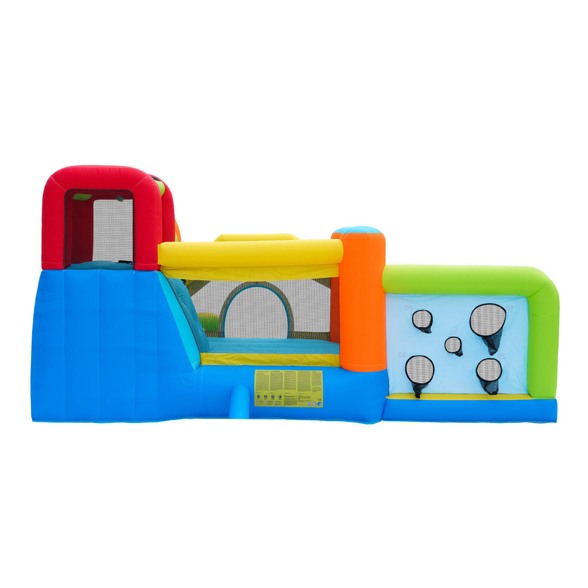 HÜPFBURG Kinder Wasserpark Trampolin Rutsche Basketball Klettern - Blau, Textil (410/315/203cm) - FLIEKS