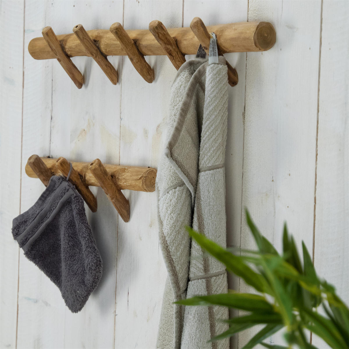 WANDGARDEROBE Kyra 35 Massivholz, 3 Haken naturfarben - Naturfarben, Holz (35/12/5cm) - DESIGN DELIGHTS