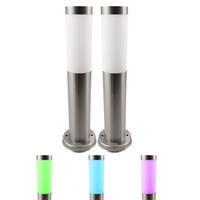 LED WEGELEUCHTE Edelstahl Silber 2er Set - Silberfarben, Metall (12.5/12.5/45cm)