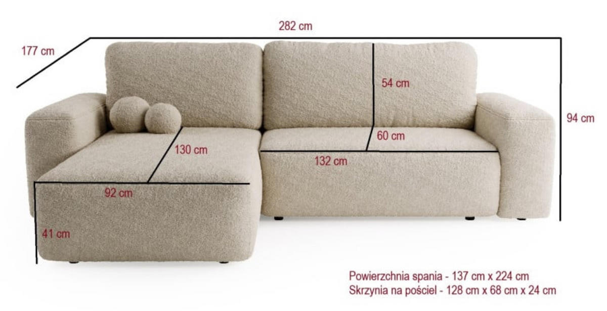 ECKSOFA Weiß ILO Mit Schlaffunktion Und Bettkasten - Weiß, Textil (282/177cm) - Sepro Meble