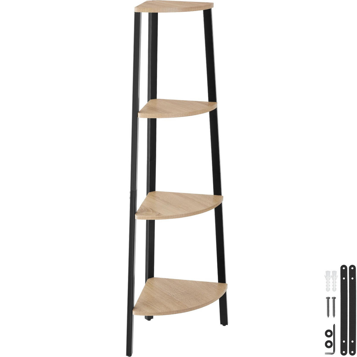 ECKREGAL Newbridge,inklusive Kippschutz, 34 x 34 x 125 cm,Industrial Holz hell, Eiche Sonoma - Naturfarben, Holzwerkstoff (34/125/34cm) - tectake