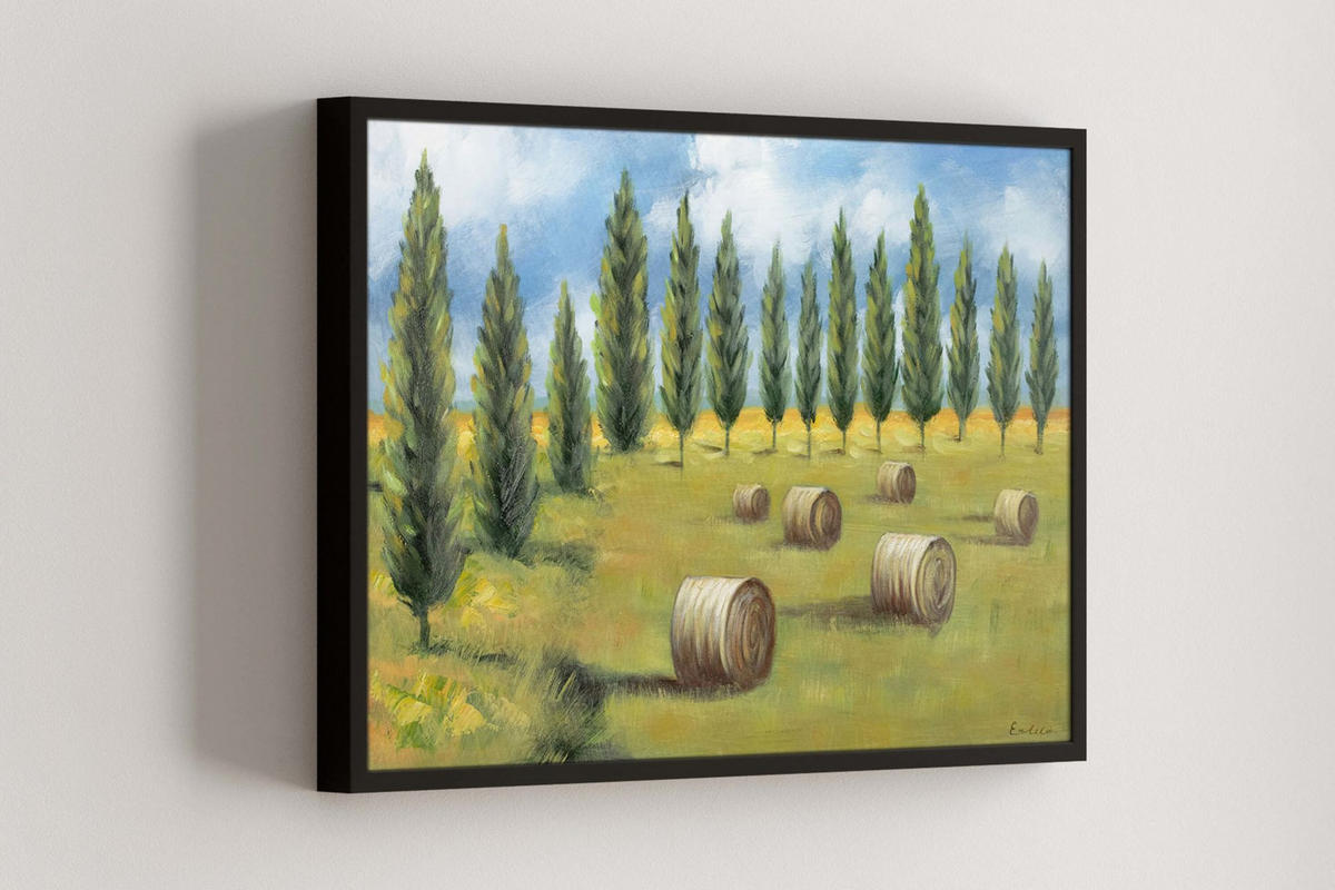 RUČNE MAĽOVANÝ AKRYLOVÝ OBRAZ 90/60 cm, zelený/béžový, krajinný motív - zelená/béžová, drevo/textil (90/60cm) - KUNSTLOFT