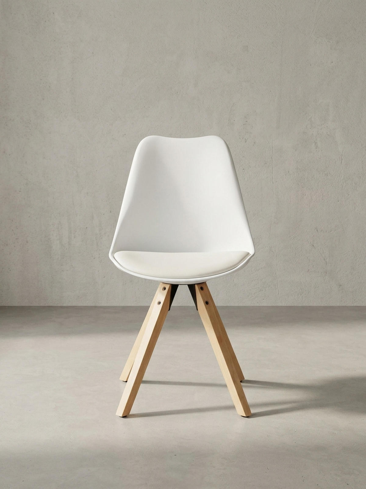 ESSZIMMERSTUHL 2er Set Kunstlederbezug mit Holzgestell Skandinavisch gepolstert, Weiß 49x52x87 cm - Beige/Weiß, Holz/Kunststoff (49/87/52cm) - KADIMA DESIGN