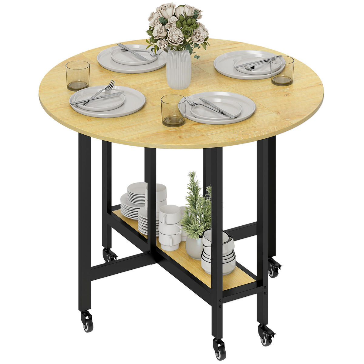 ESSTISCH Rhyvyn 100/100/75 cm - Braun, Holz (100/100/75cm) - ZMH