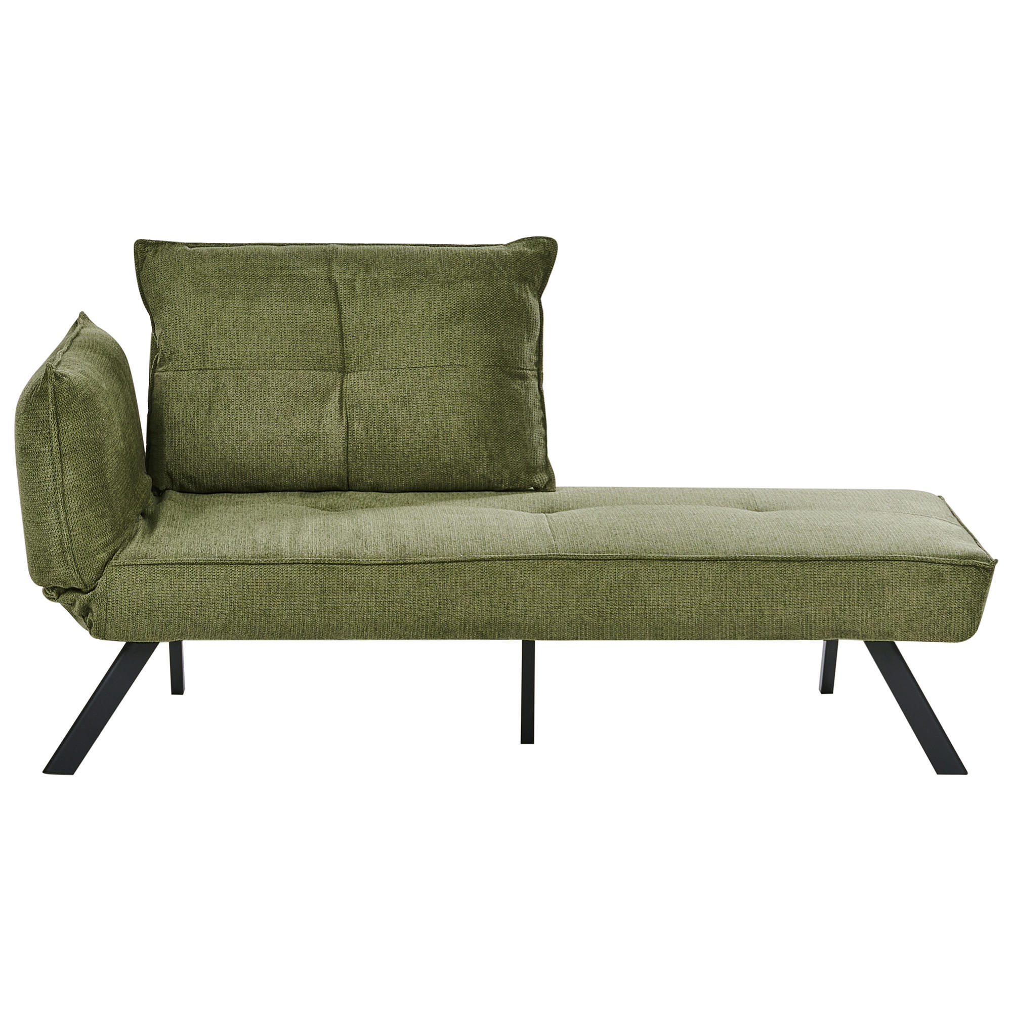 Beliani Chaiselongue-Linksseitige Grün, Schwarz 150x83x72 cm