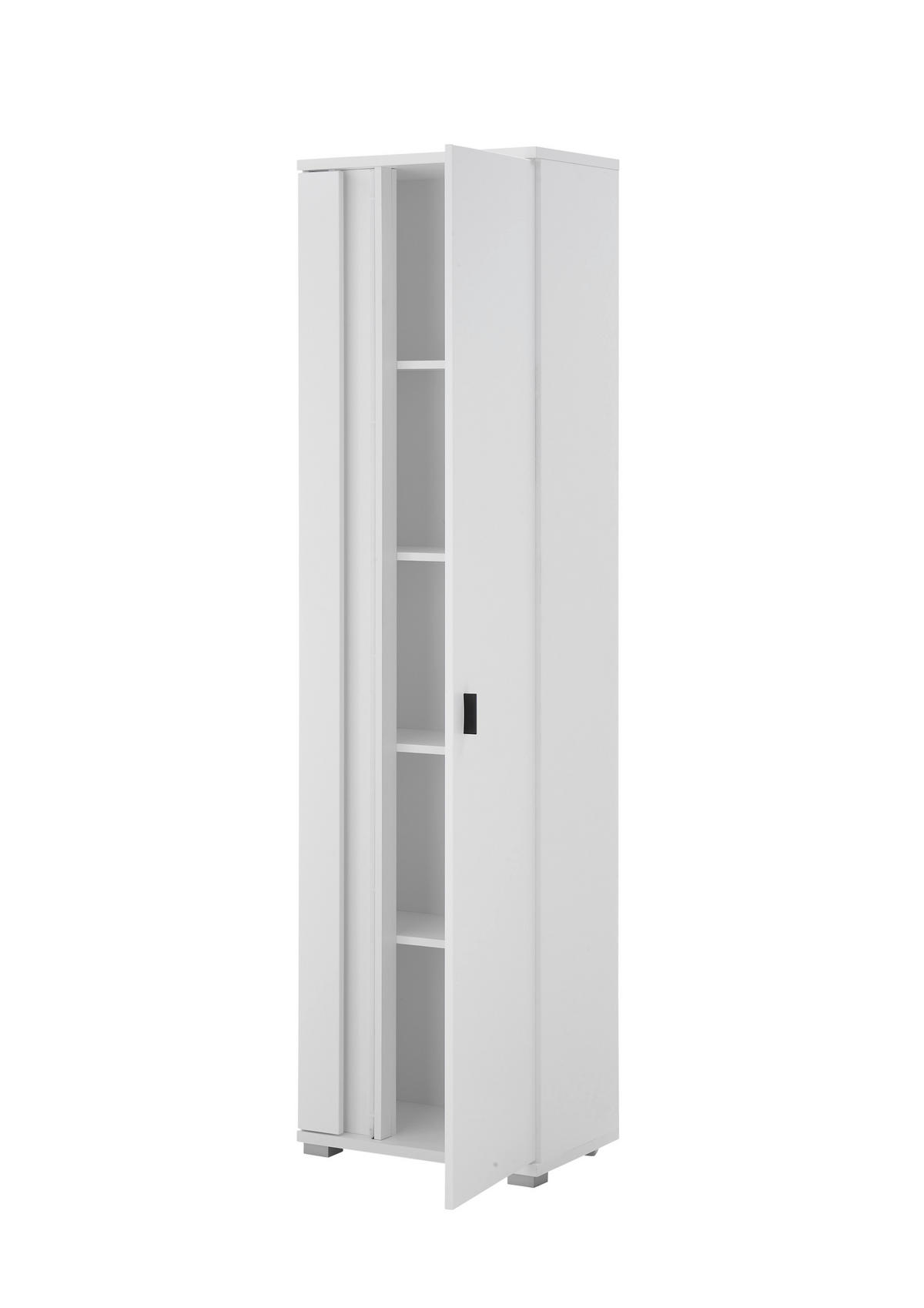 STAURAUMSCHRANK M19 Weiß Matt 55/200/35 cm rechts - Weiß, Holzwerkstoff (55/200/35cm) - Livojo