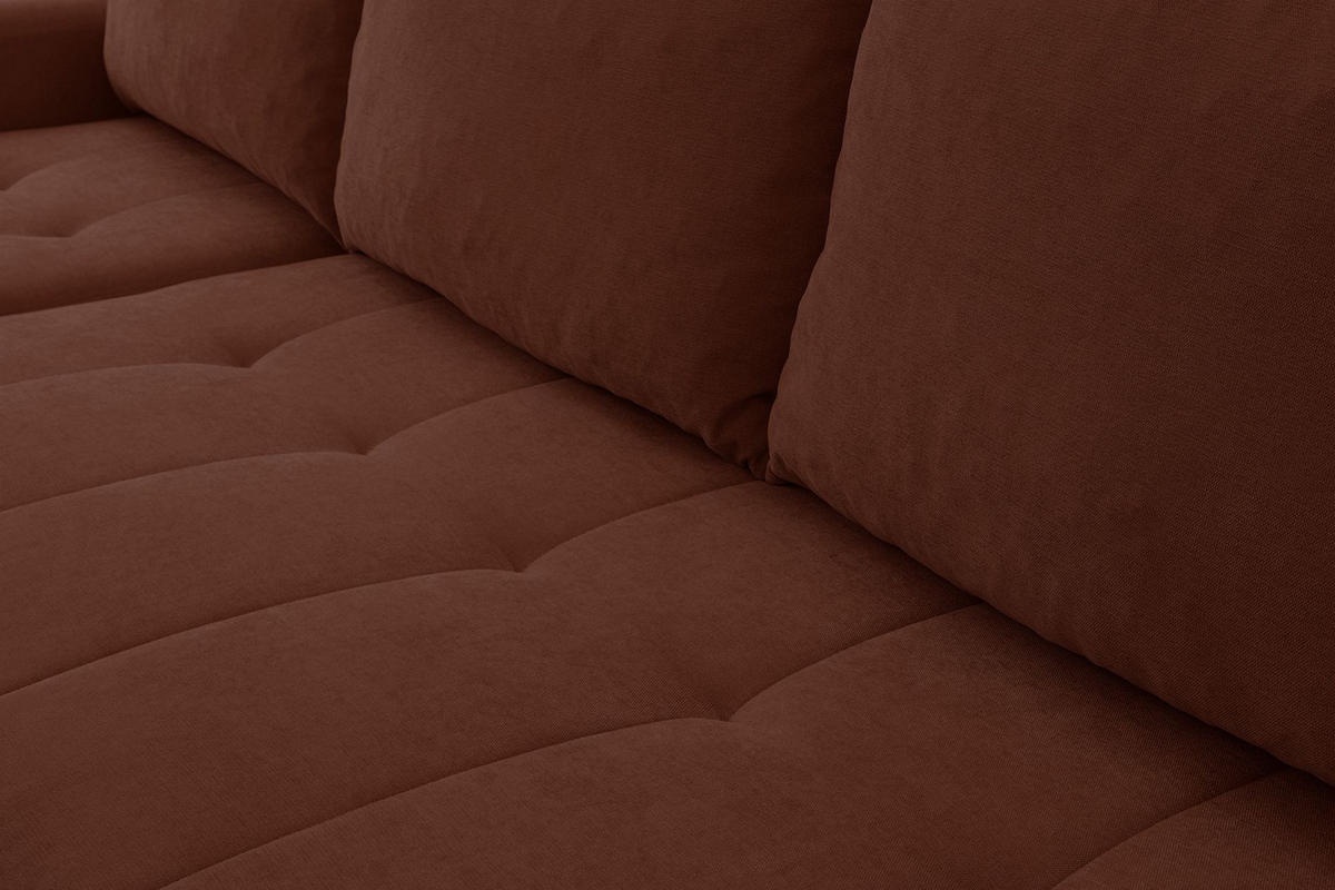 ECKSOFA Timmone Kupfer Chenille 230 cm - Schwarz/Kupferfarben, Kunststoff/Textil (230/149cm) - Selsey