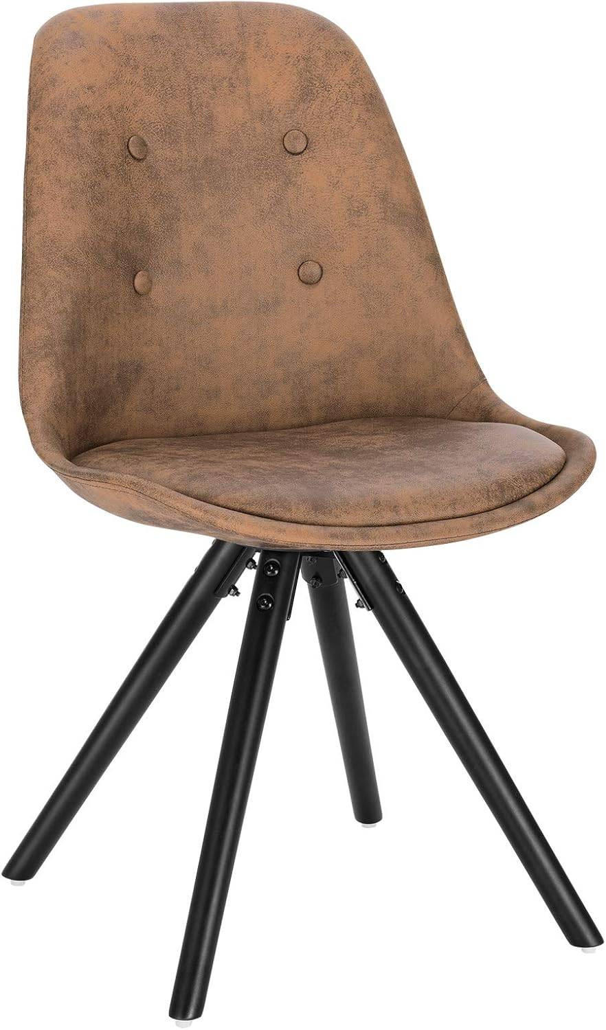 ESSZIMMERSTÜHLE 1er Set, Polsterstuhl, Dunkelbraun - Dunkelbraun/Schwarz, Holz/Textil (43/83/44.5cm) - Woltu