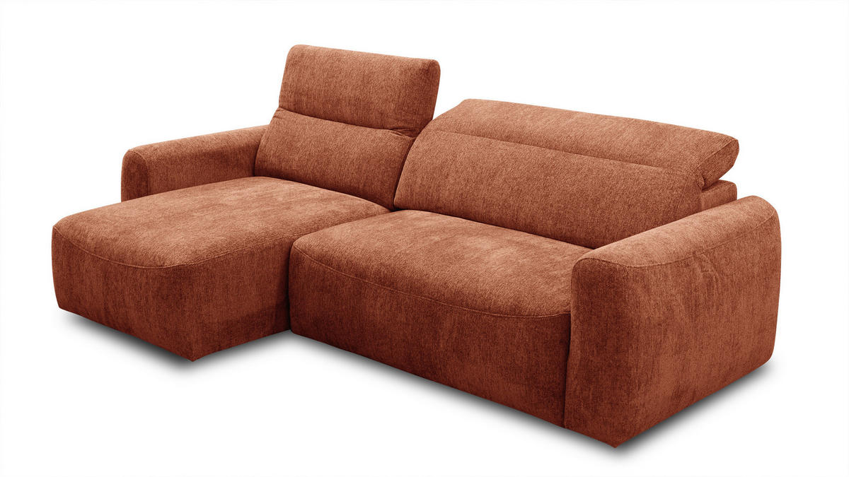 ECKSOFA NERO 4-Sitzer, orange - Schwarz/Orange, Holz/Textil (272/81/159cm) - Courtois Laville